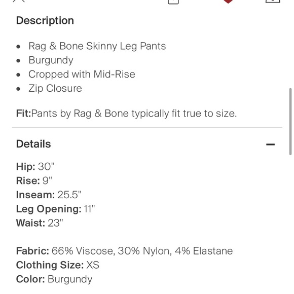 Rag and bone crops with stripe - Picture 5 of 6